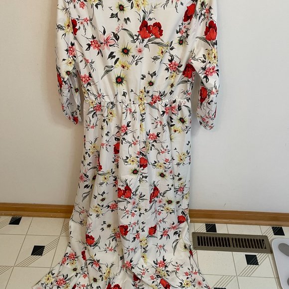 Florcoo Fashion Elegant Print Patchwork O Neck A Line Dress - Picture 5 of 7